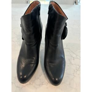 Corso Como Womens Ankle Boots Booties Black Leather Slim Heel Mid High Zip 9.5 M